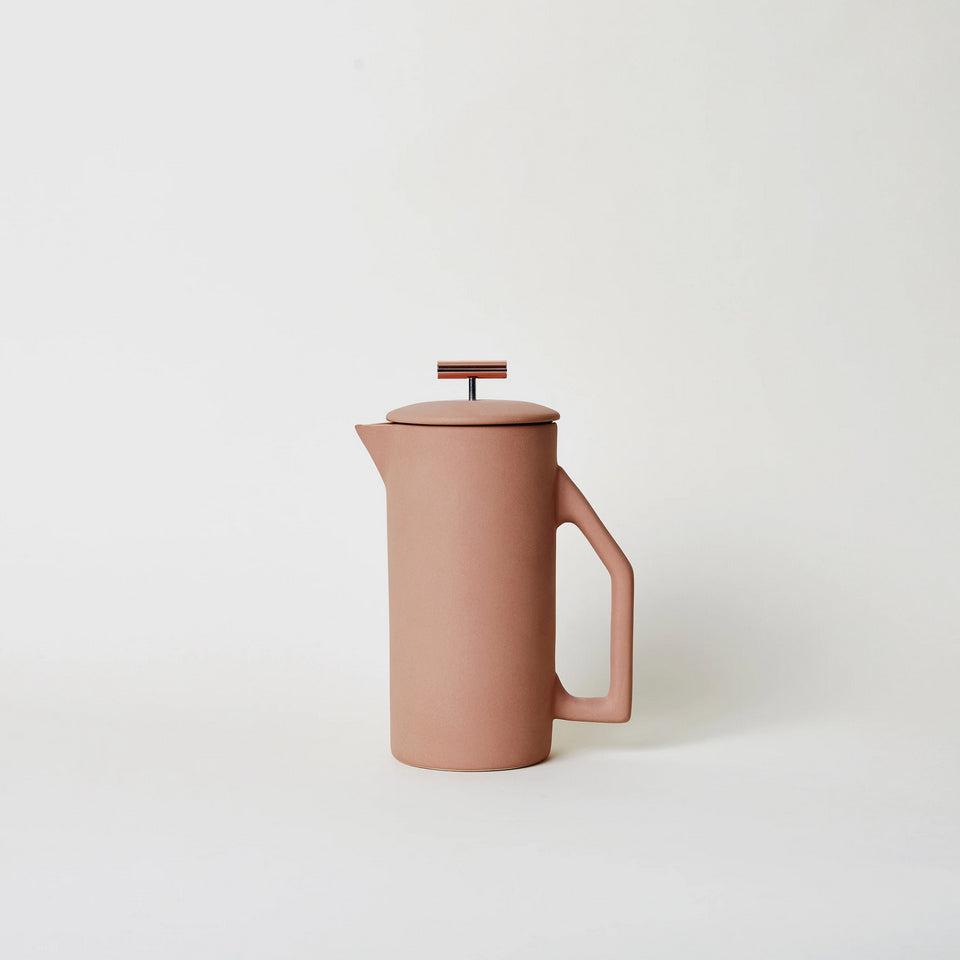 Ceramic French Press in Matte Sand